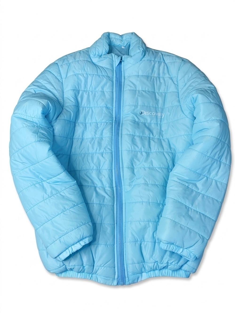 Discovery Channel Light Blue Lightweight Puffer Jacket – Size L